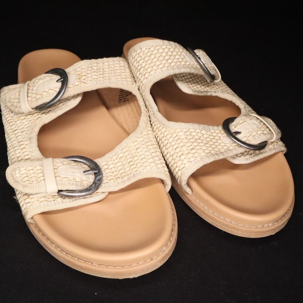Universal Thread Slip on Sandals Tan Jute adjustable strap Size 11 Boho